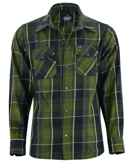 OLIVE ESSENCE MEN’S GREEN FLANNEL SHIRT