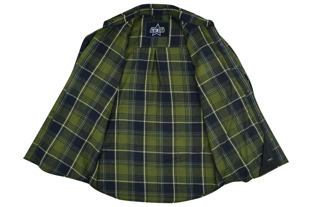 OLIVE ESSENCE MEN’S GREEN FLANNEL SHIRT