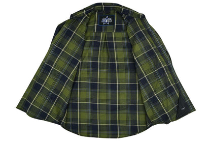 OLIVE ESSENCE MEN’S GREEN FLANNEL SHIRT