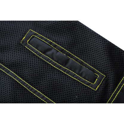BSM4603 Gloom Gold Men’s Black Mesh Textile Vest with Yellow Thread Detailing