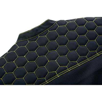 BSM4603 Gloom Gold Men’s Black Mesh Textile Vest with Yellow Thread Detailing