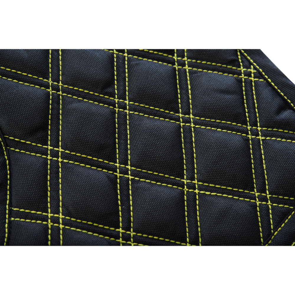 BSM4601 Nitro Rush Men’s Black Mesh Textile Vest with Yellow Diamond Stitch