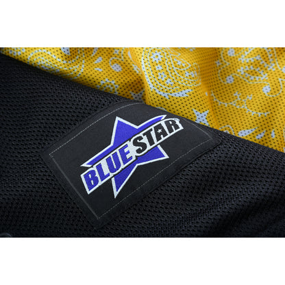 BSM4601 Nitro Rush Men’s Black Mesh Textile Vest with Yellow Diamond Stitch