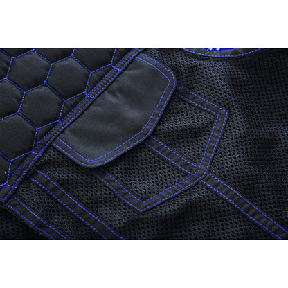 BSM4604 Blue Soul Men’s Black Mesh Textile Vest with Blue Paisley Liner