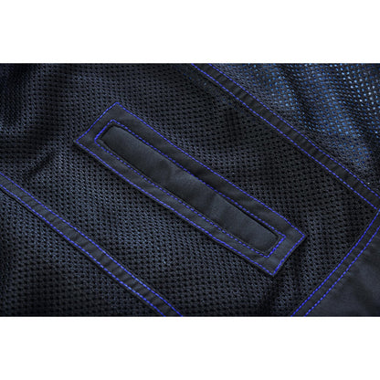 BSM4604 Blue Soul Men’s Black Mesh Textile Vest with Blue Paisley Liner