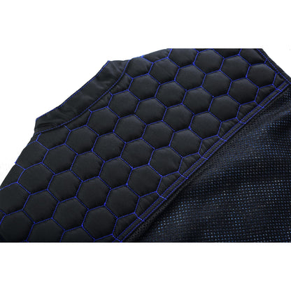 BSM4604 Blue Soul Men’s Black Mesh Textile Vest with Blue Paisley Liner