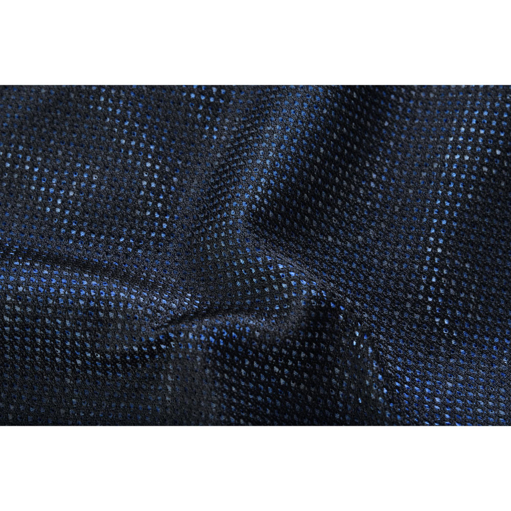 BSM4604 Blue Soul Men’s Black Mesh Textile Vest with Blue Paisley Liner