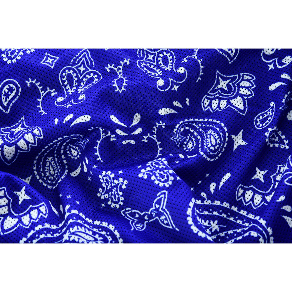 BSM4604 Blue Soul Men’s Black Mesh Textile Vest with Blue Paisley Liner