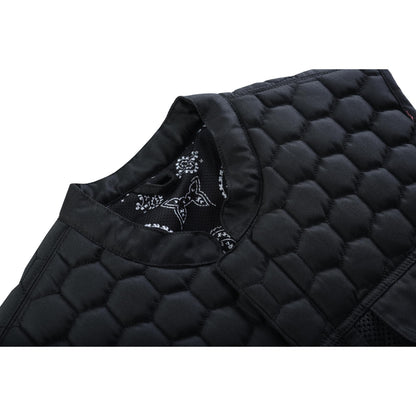 BSM4602 Mesh Rave Men’s Black Mesh Textile Vest with Black Paisley Liner