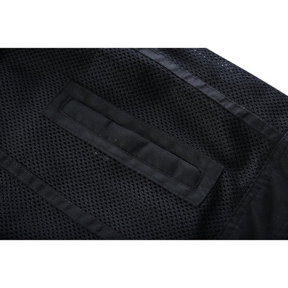 BSM4602 Mesh Rave Men’s Black Mesh Textile Vest with Black Paisley Liner