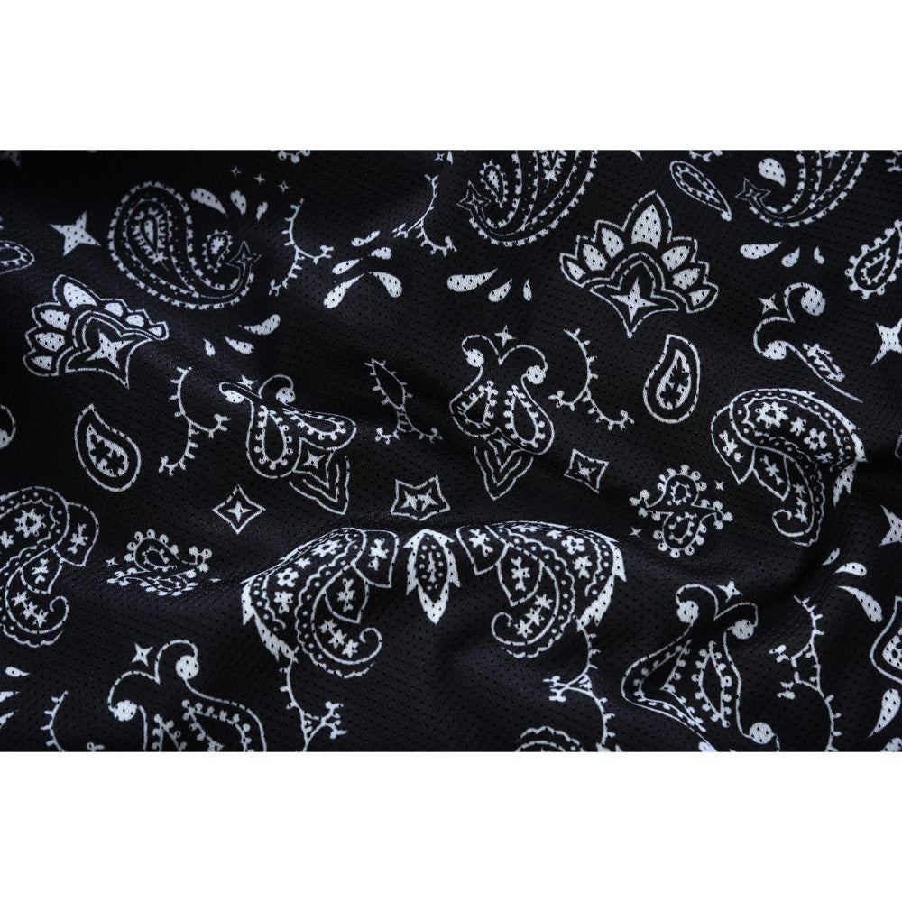 BSM4602 Mesh Rave Men’s Black Mesh Textile Vest with Black Paisley Liner