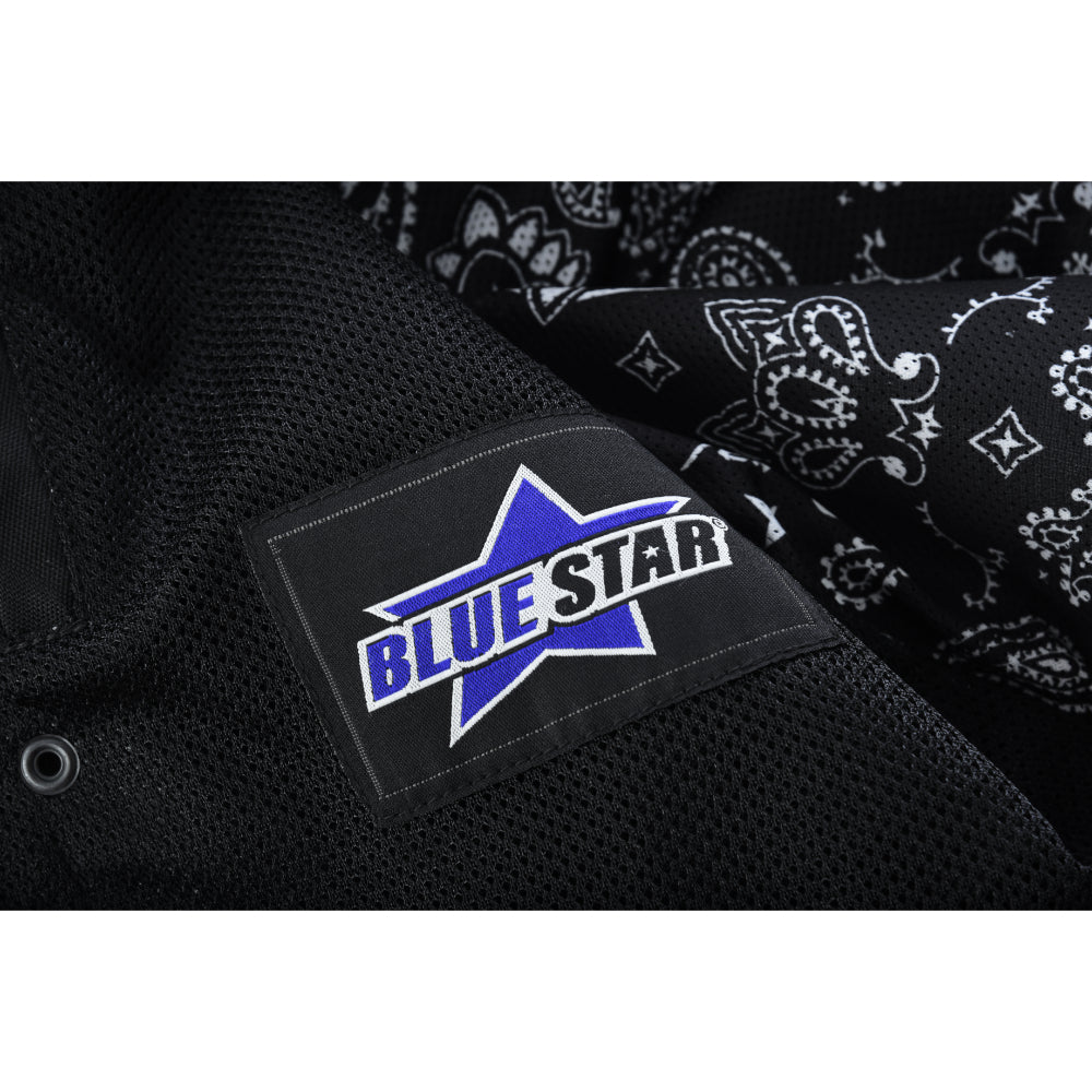 BSM4602 Mesh Rave Men’s Black Mesh Textile Vest with Black Paisley Liner