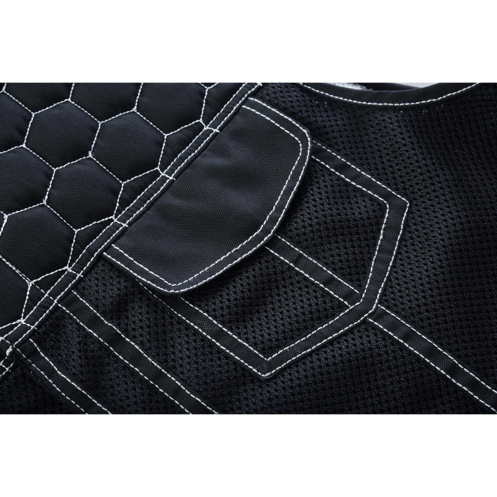 BSM4600 Men’s Black Mesh Textile Vest with White Paisley Liner