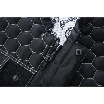BSM4600 Men’s Black Mesh Textile Vest with White Paisley Liner
