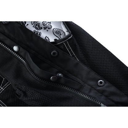 BSM4600 Men’s Black Mesh Textile Vest with White Paisley Liner