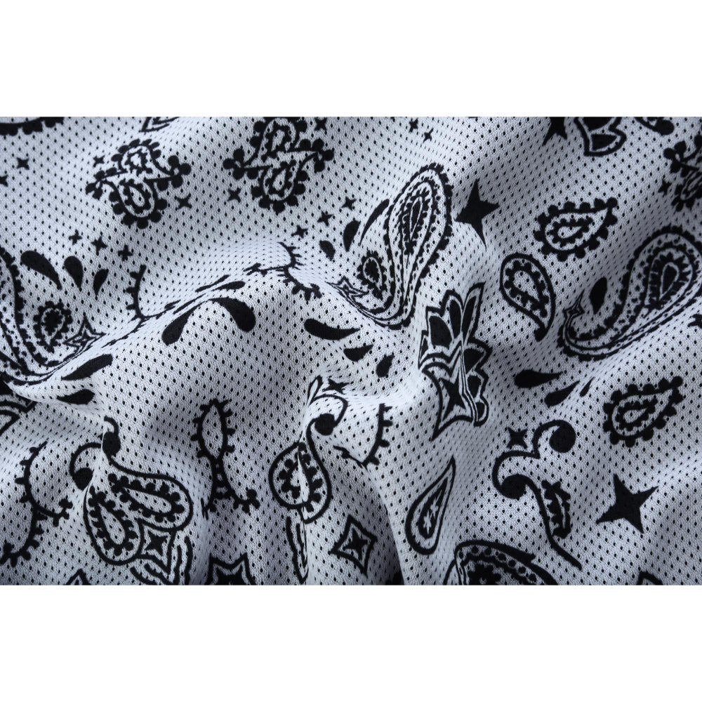 BSM4600 Men’s Black Mesh Textile Vest with White Paisley Liner