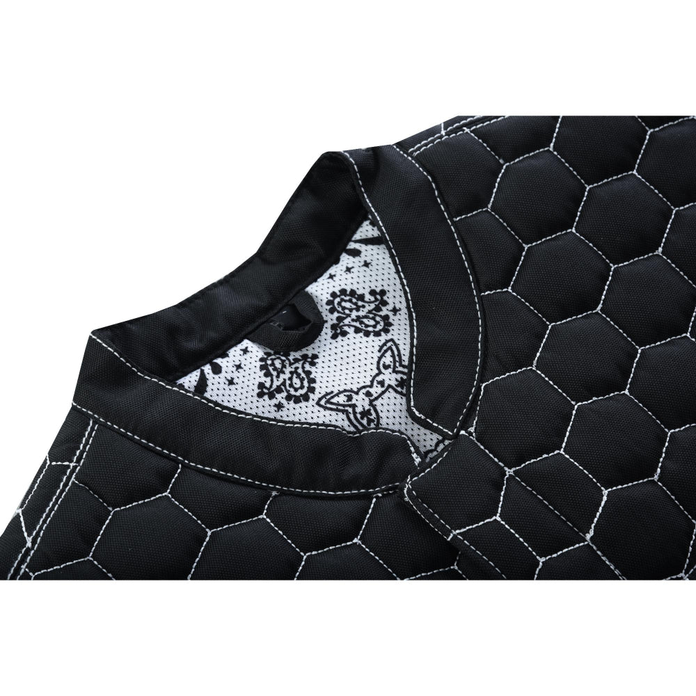 BSM4600 Men’s Black Mesh Textile Vest with White Paisley Liner