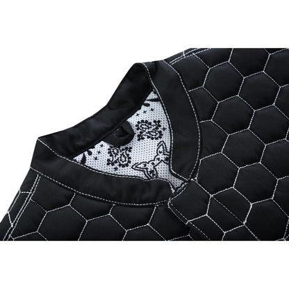 BSM4600 Men’s Black Mesh Textile Vest with White Paisley Liner