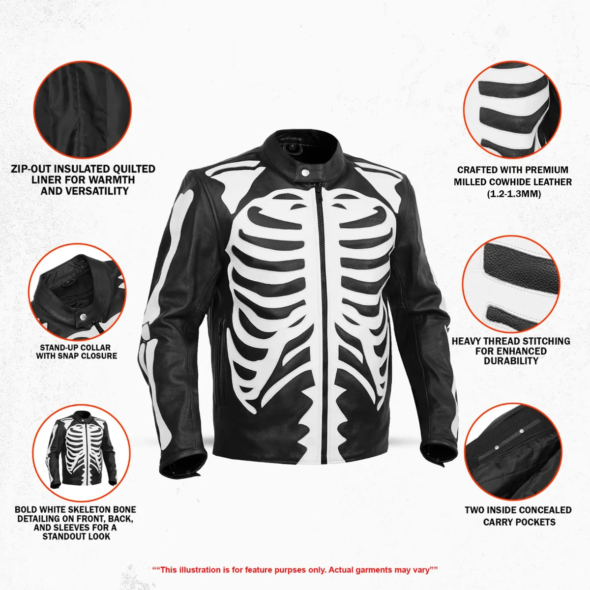 BSM4669 Skull Sprint Men’s Leather Jacket