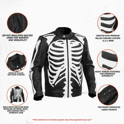 BSM4669 Skull Sprint Men’s Leather Jacket