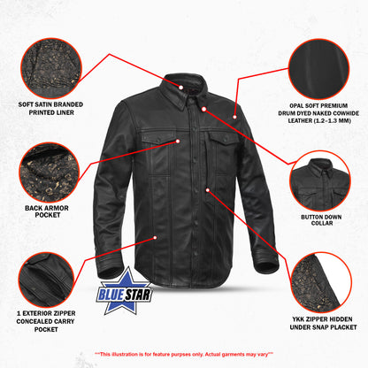 BSM4695 Road Sovereign - Leather Motorcycle Shirt
