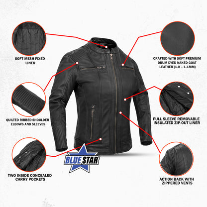 BSM5011 Furyforge Pro - Women’s Motorcycle Leather Jacket