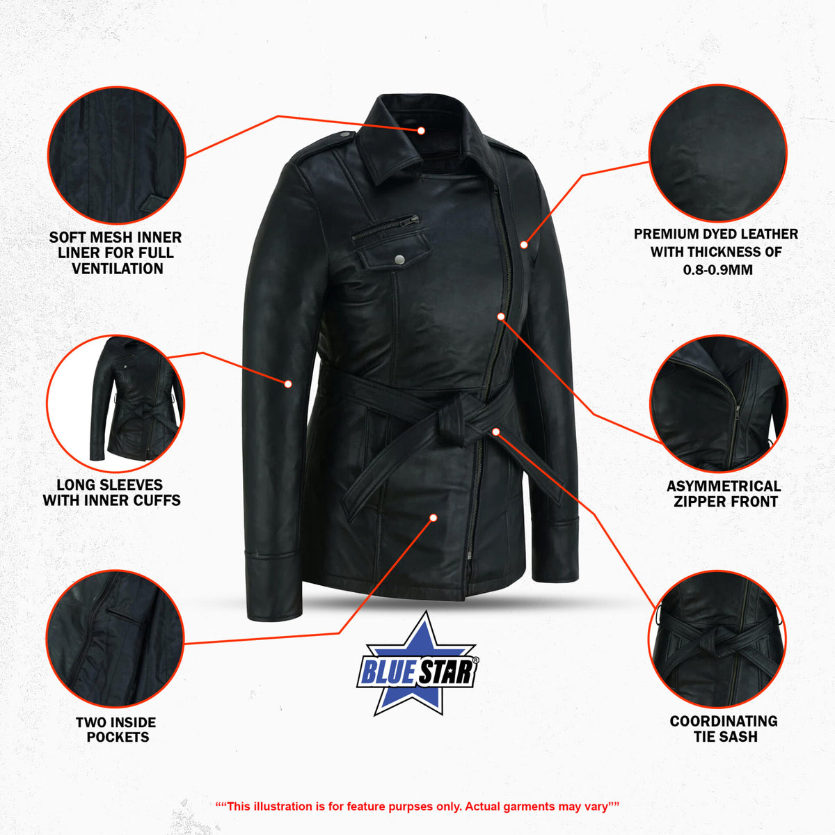 BSM1161 Elan Women’s Leather Jacket Black