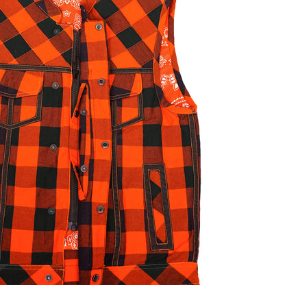 BSM4620 Rogue Inferno Black and Orange Flannel Textile Vest