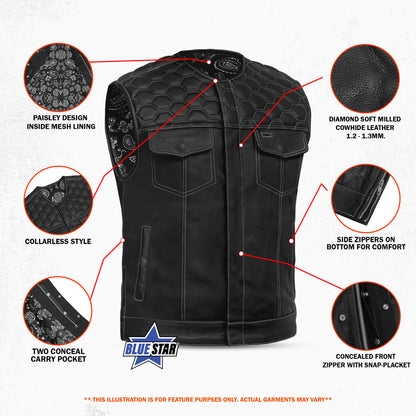BSM5042 Draven Men’s Leather Vest