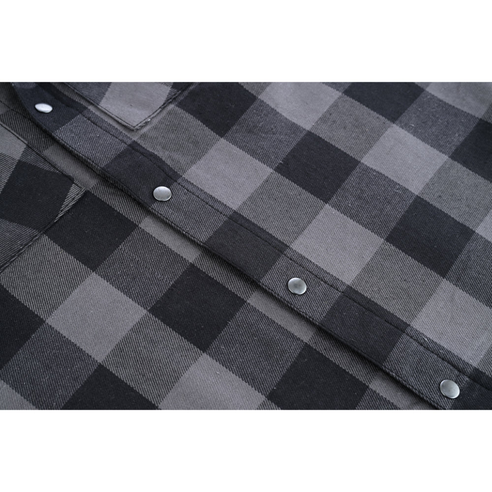 BSM4590 Men’s Gray Black Sleeveless Flannel