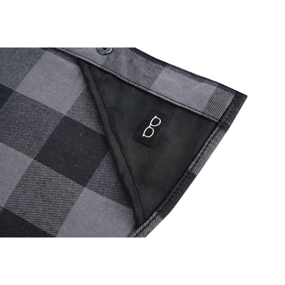 BSM4590 Men’s Gray Black Sleeveless Flannel