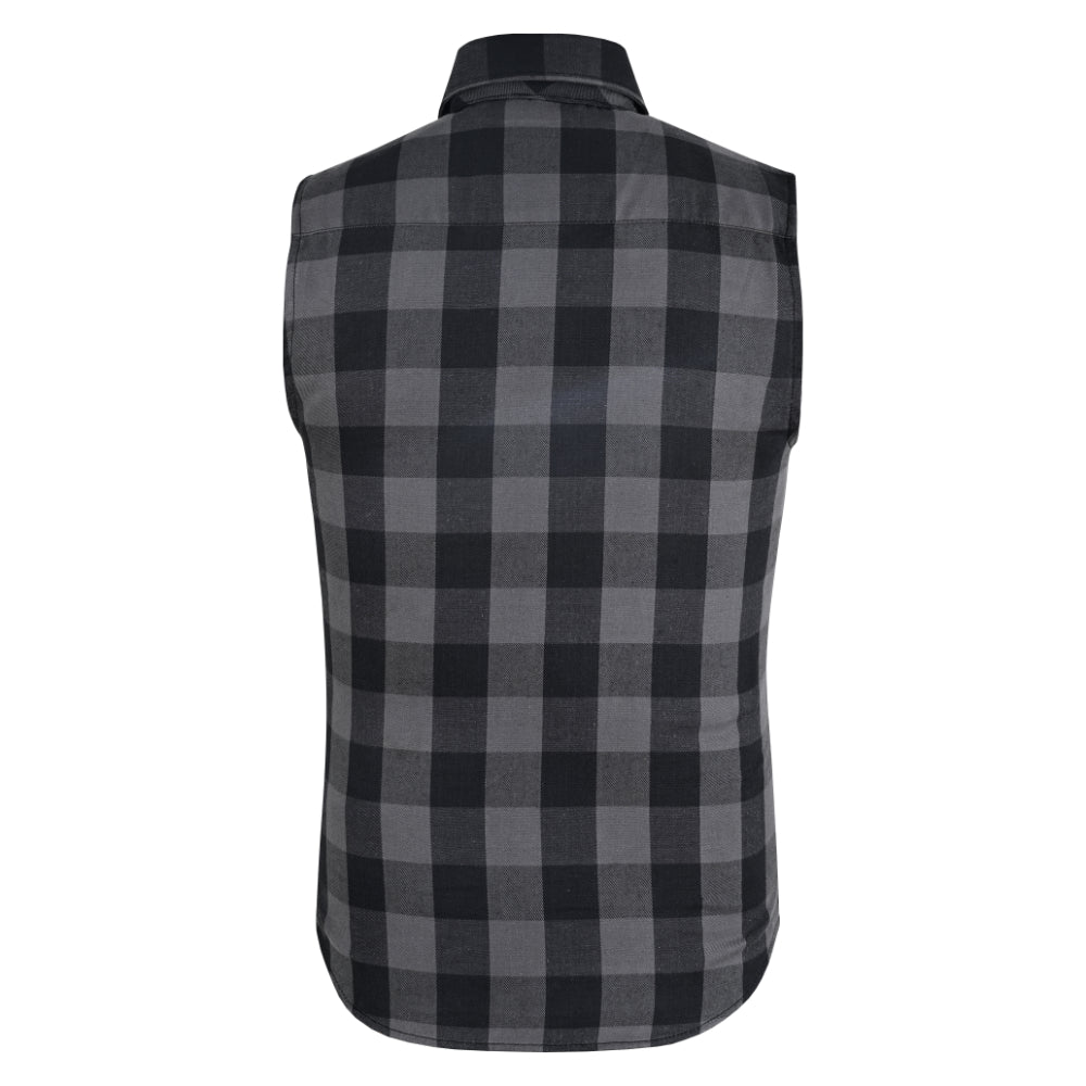 BSM4590 Men’s Gray Black Sleeveless Flannel