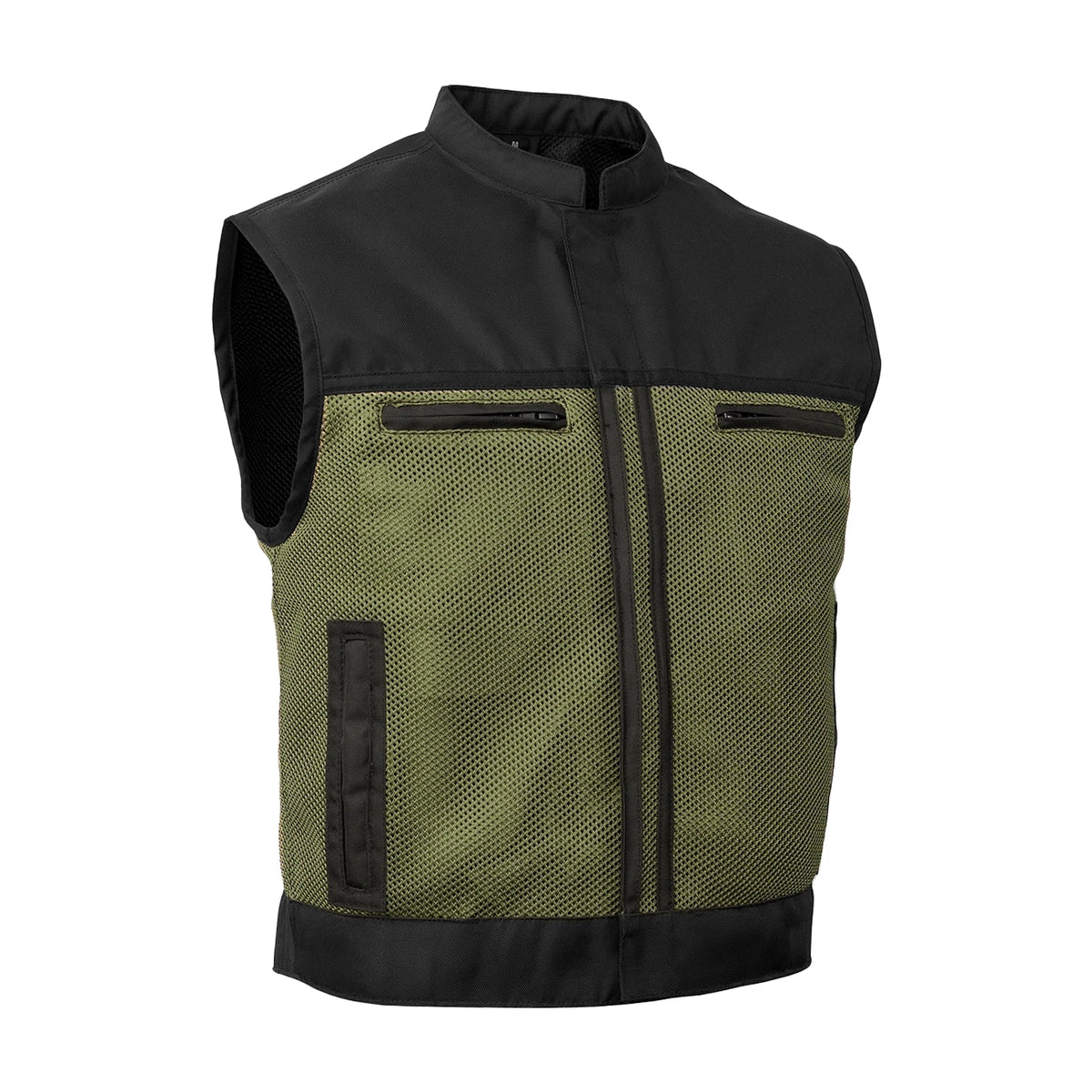 BSM4609 - Blaze Green Men’s Motorcycle Mesh Vest