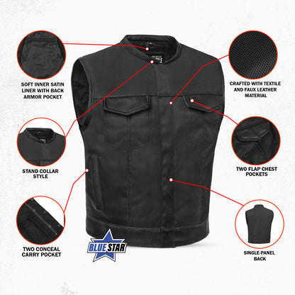 BSM5043 Grimedge Leather Motorcycle Vest