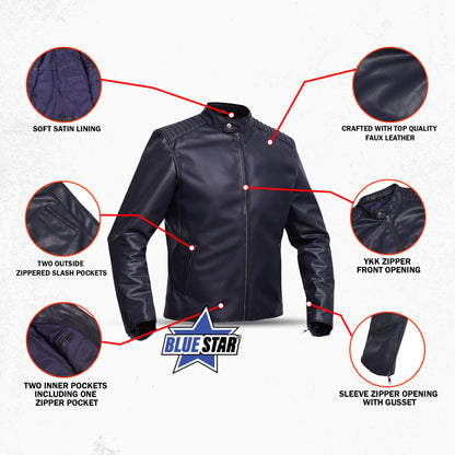 BSM5010 NavyFlux Men’s Faux Leather Jacket