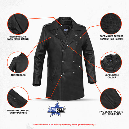 BSM5028 Cavalier Men’s Long Sleeve Leather Jacket