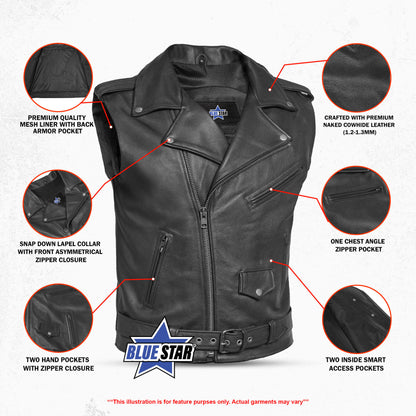 BSM4627 Cruze Motorcycle Leather Vest