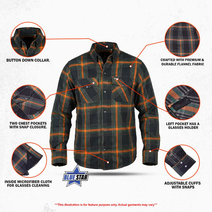 BSM4636 Sprucer Men’s Blue and Green Flannel Shirt