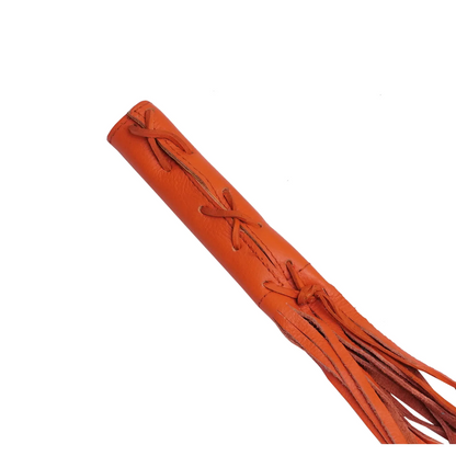 Leather Clutch Lever Cover - Orange - Lacing & Texture - Renegade Classics