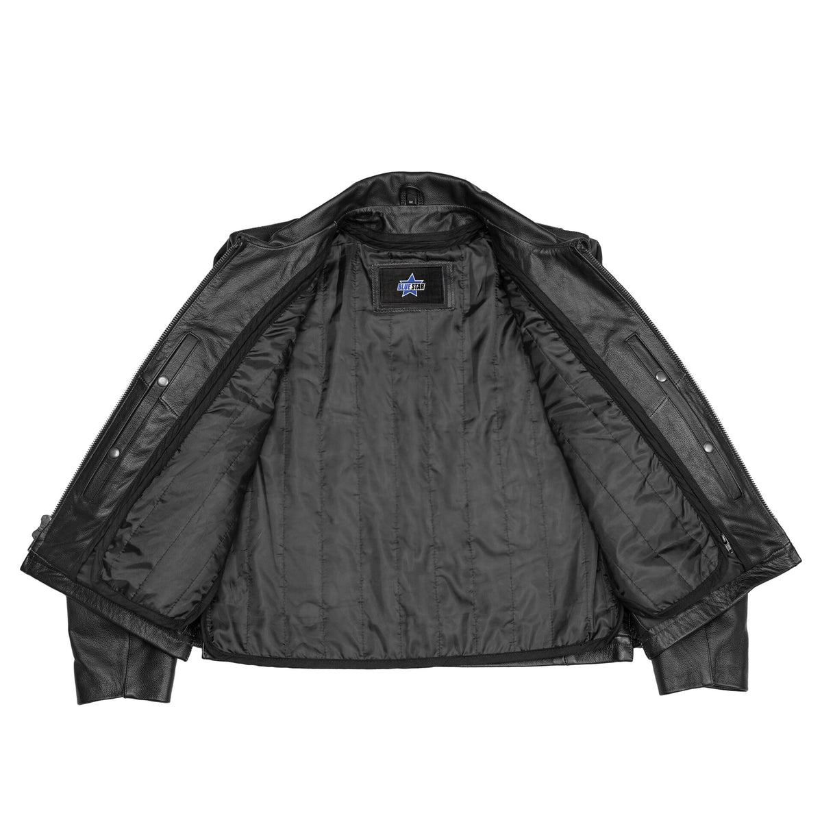 BSM4649 Black Raider Men’s Leather Motorcycle Jacket