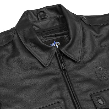 BSM4649 Black Raider Men’s Leather Motorcycle Jacket
