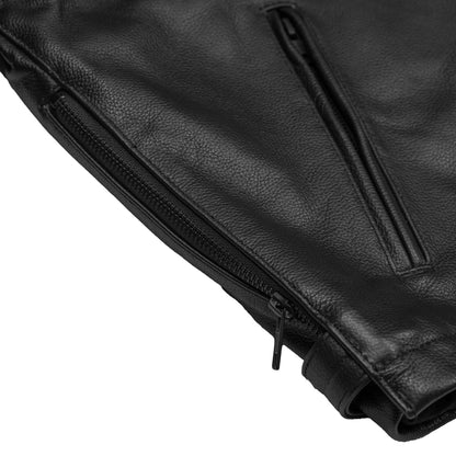 BSM4649 Black Raider Men’s Leather Motorcycle Jacket