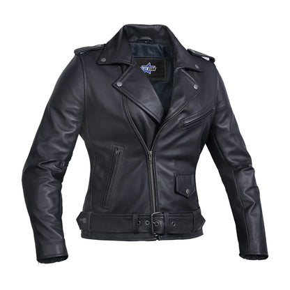 Moonlight Women's Navy Blue Fashion Leather Jacket