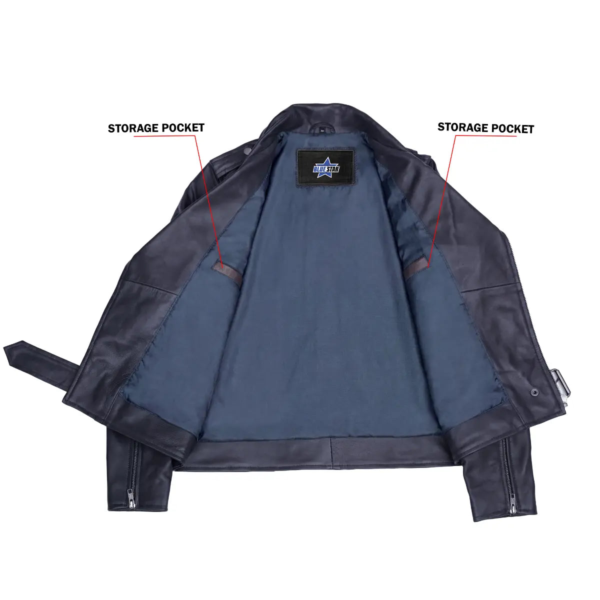 Moonlight Women's Navy Blue Fashion Leather Jacket
