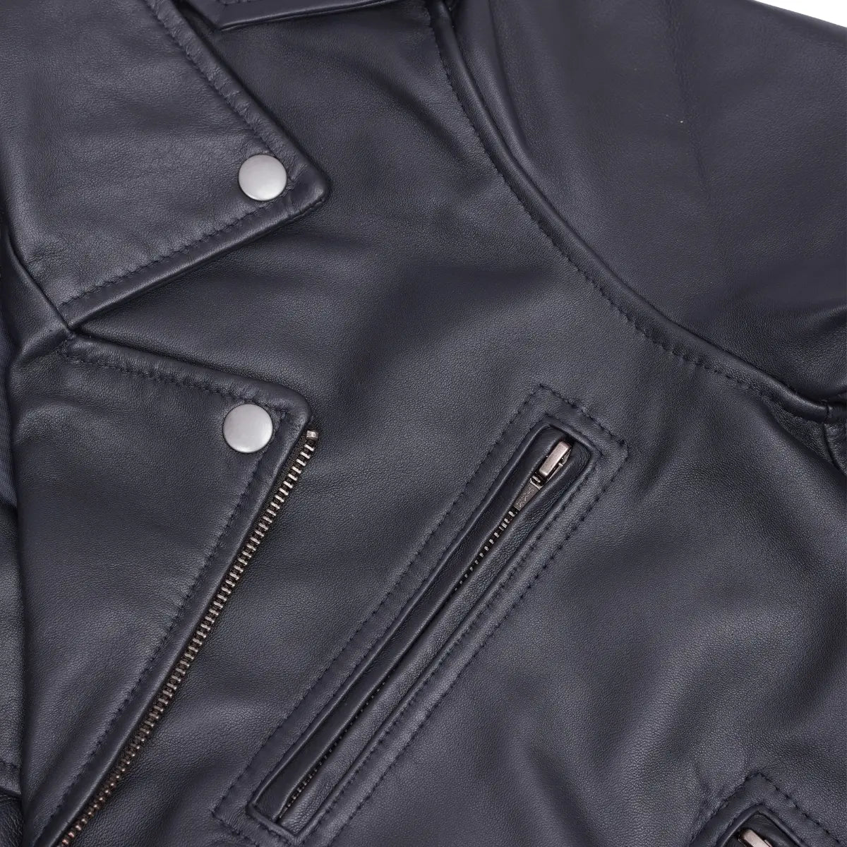 Moonlight Women's Navy Blue Fashion Leather Jacket