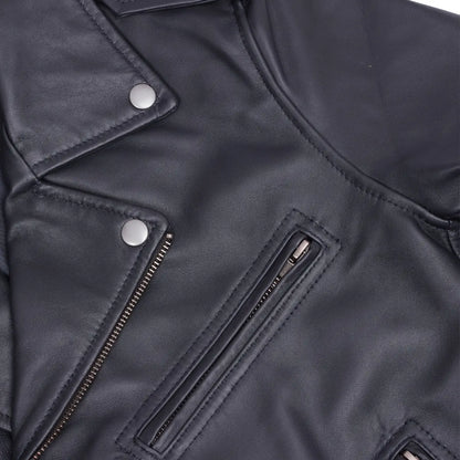 Moonlight Women's Navy Blue Fashion Leather Jacket