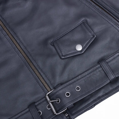 Moonlight Women's Navy Blue Fashion Leather Jacket