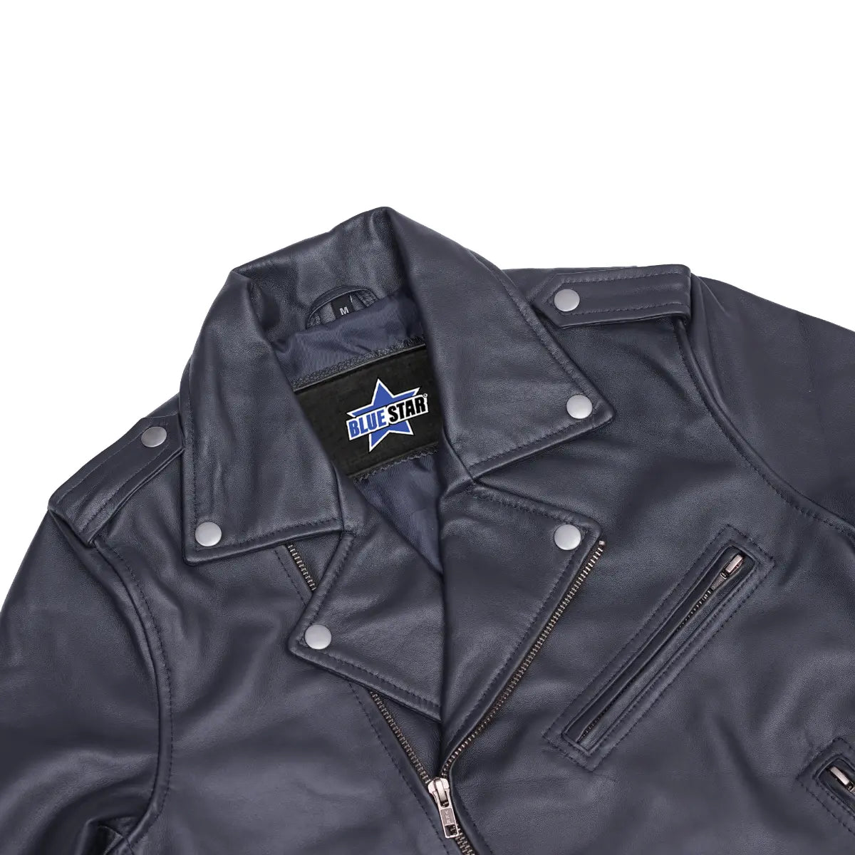 Moonlight Women's Navy Blue Fashion Leather Jacket