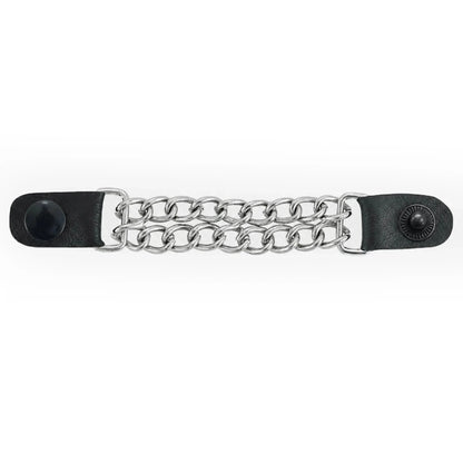 Vest Extender Black Spring Snap Fastener - Front View - Renegade Classics
