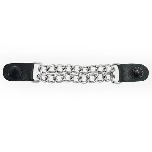 Vest Extender Black Spring Snap Fastener - Front View - Renegade Classics